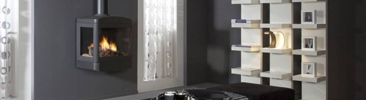 Gaskamin Skive Modell Wandkamin dreiseitig